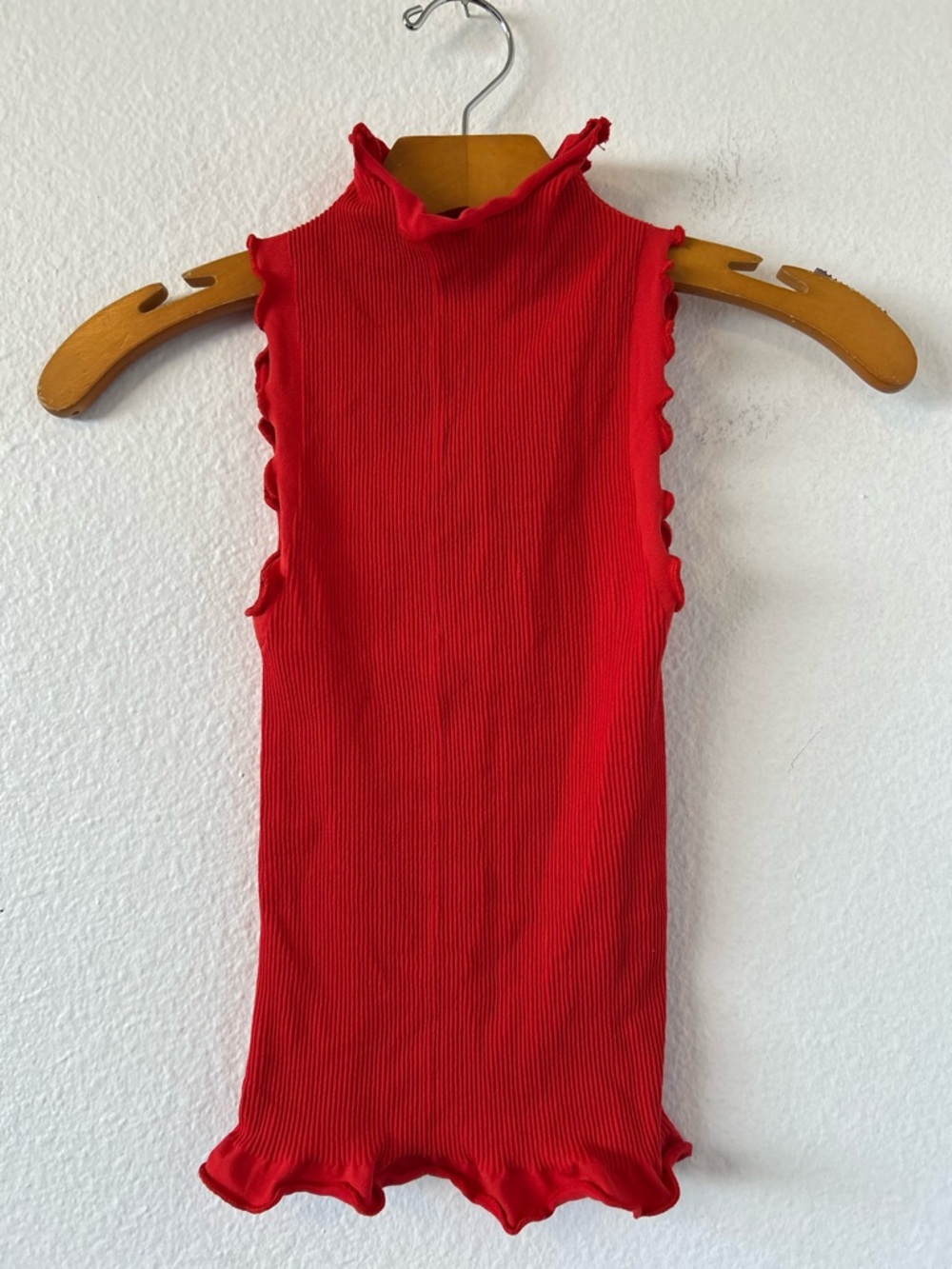 Free People Intimately Red Ruffle Tank Top Size XS/S